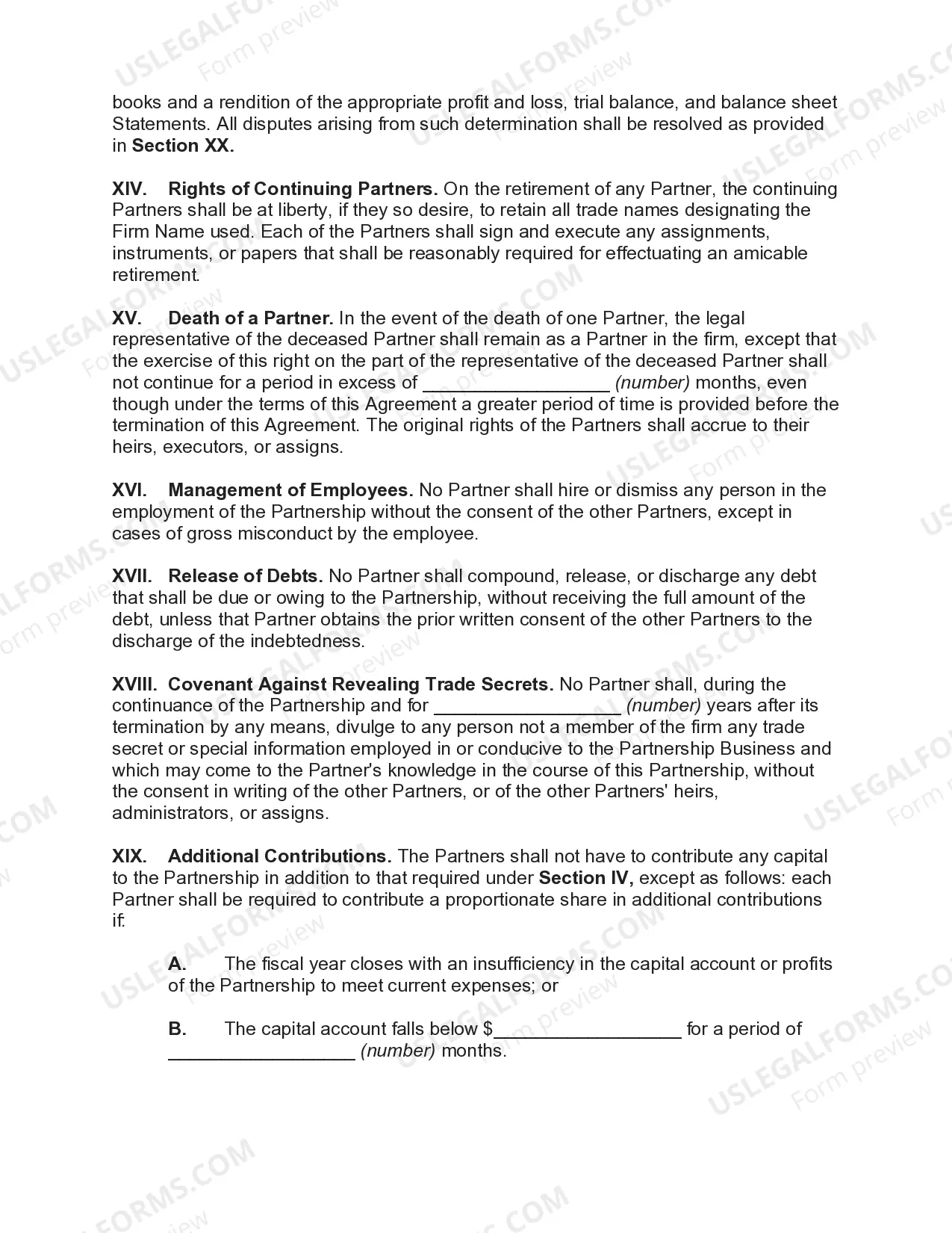 Preview Commercial Partnership Agreement with Classification of Partners as Active Partners, Advisory Partners, or Estate Partners