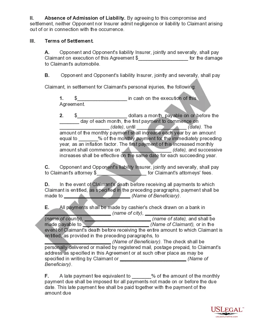 Get Structured Settlement with No Litigation Pending - Lum Plus Periodic Payments Preview Structured Settlement with No Litigation Pending - Lum Plus Periodic Payments