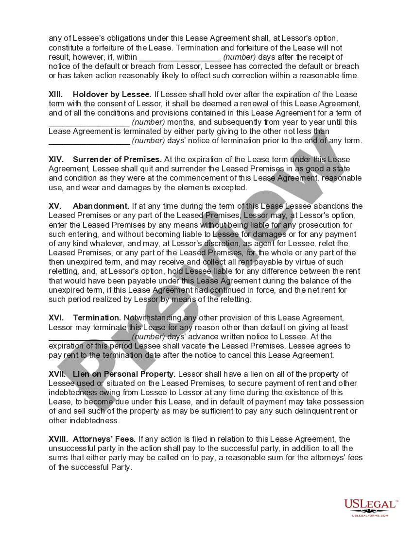 Preview Lease of Unfurnished House with Improvements Anticipated by Lessor