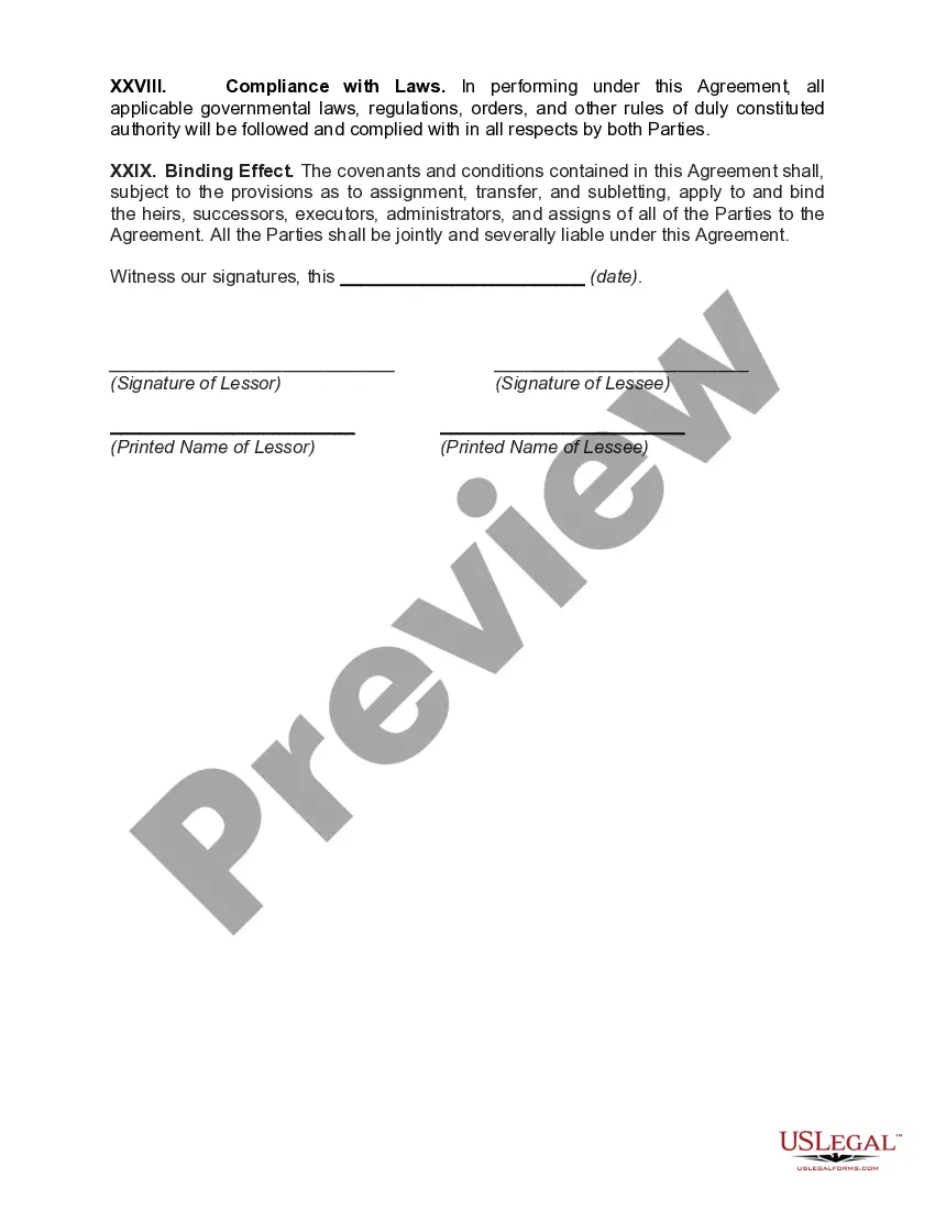 Preview Lease of Unfurnished House with Improvements Anticipated by Lessor