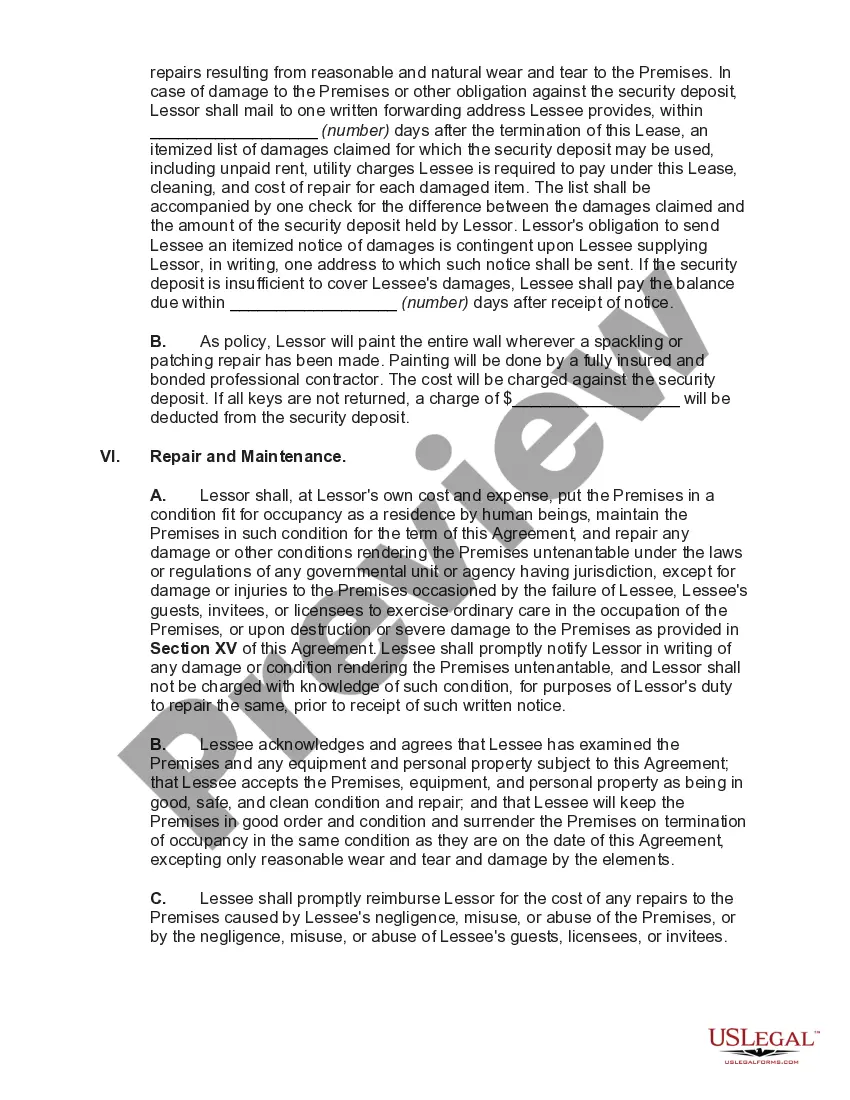 Preview Lease of Unfurnished House with Joint and Several Liability of Multiple Lessees