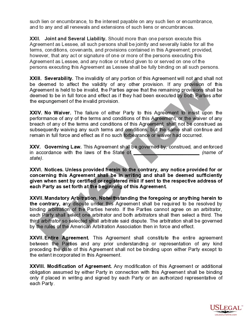 Preview Lease of Unfurnished House with Joint and Several Liability of Multiple Lessees