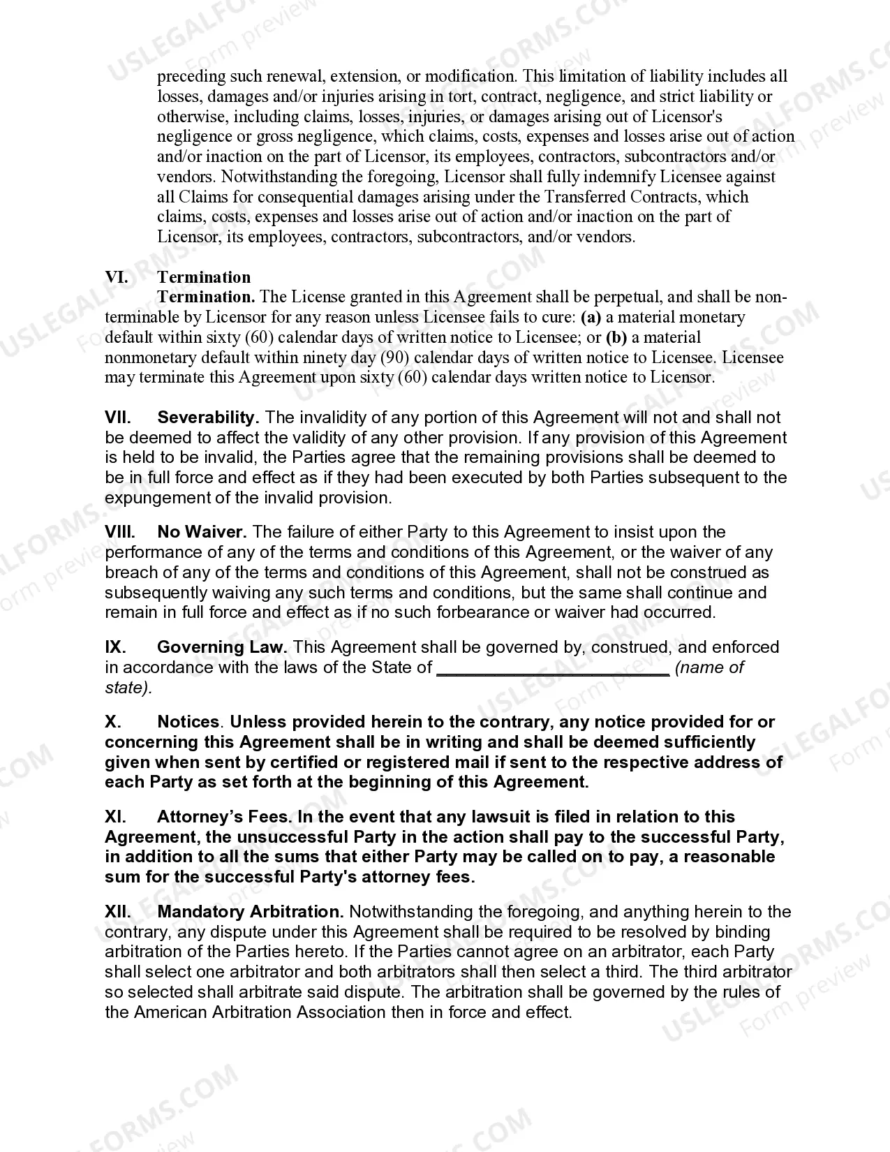 Preview Exclusive Software License and Royalty Agreement