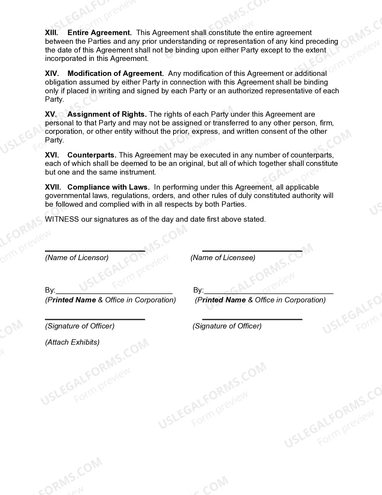 Preview Exclusive Software License and Royalty Agreement