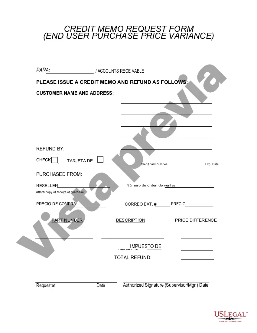 Preview Formulario de solicitud de nota de crédito