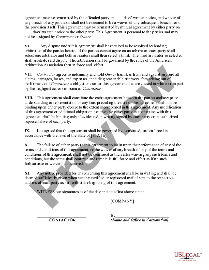 Get Agreement Between Independent Contractor and Owner of Mobile Tire Repair Service to Drive the Mobile Repair Truck and Repair Tires Preview Agreement Between Independent Contractor and Owner of Mobile Tire Repair Service to Drive the Mobile Repair Truck and Repair Tires