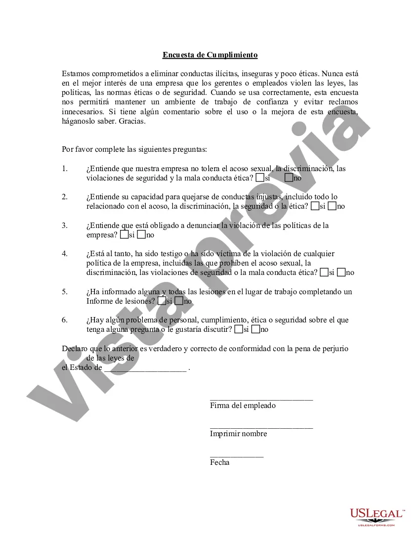 Preview Encuesta de Cumplimiento