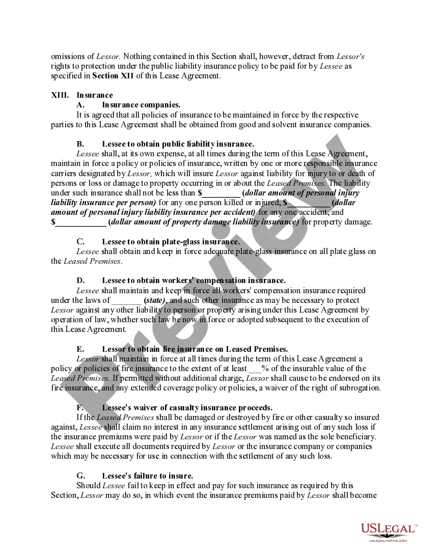Preview Lease of Supermarket