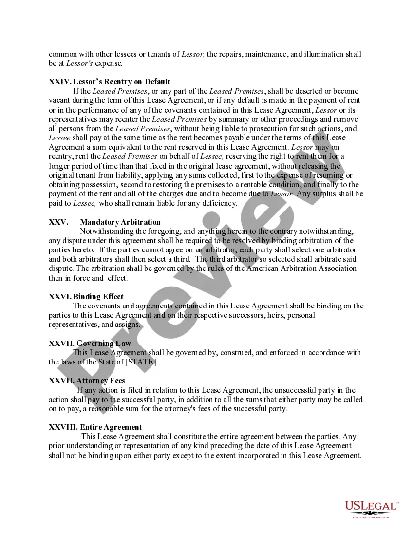 Preview Lease of Supermarket