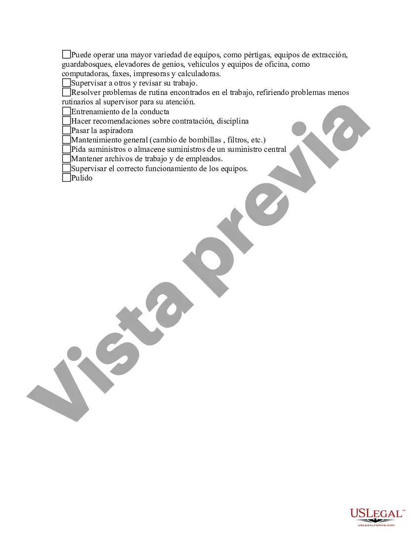 Preview Custodio - Lista de verificación del supervisor