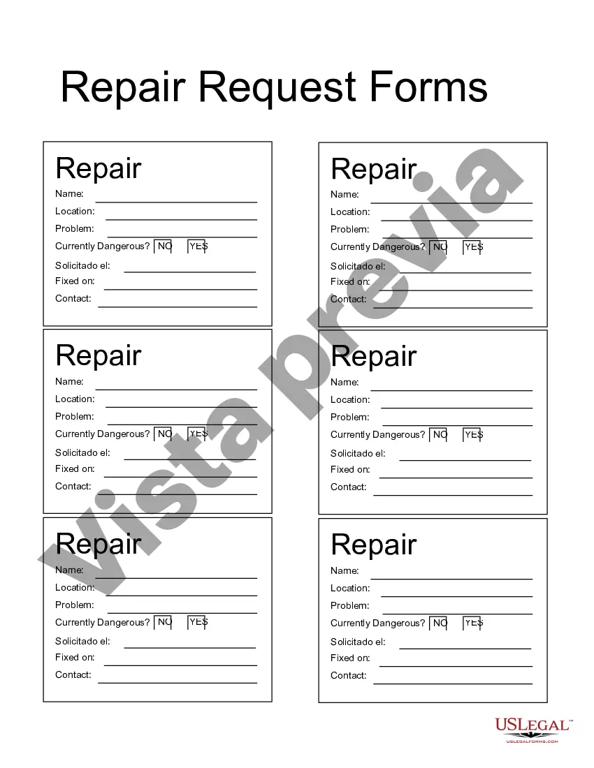 Preview Formularios de solicitud de reparación