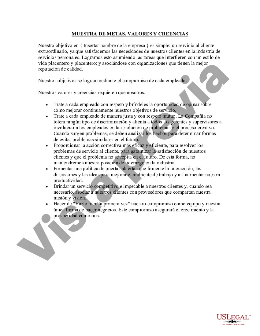 Preview Política de Metas, Valores y Creencias