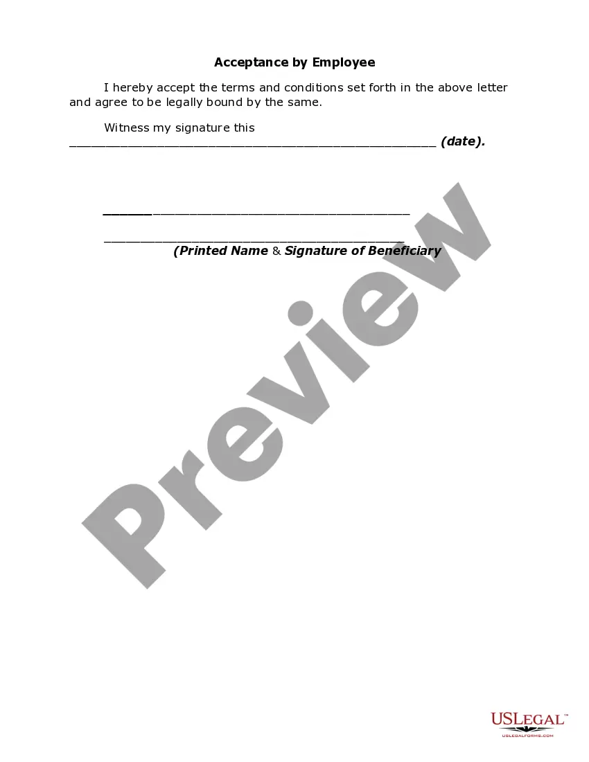 Preview Release Agreement in Letter Form of Employer By Employee for Alleged Violations of Fair Employment Practices Statutes