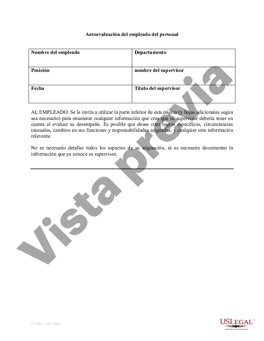 Preview Autoevaluación del empleado del personal