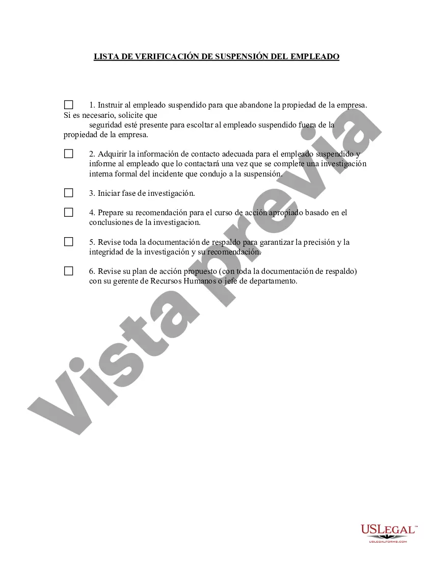 Preview Lista de Verificación de Suspensión de Empleados
