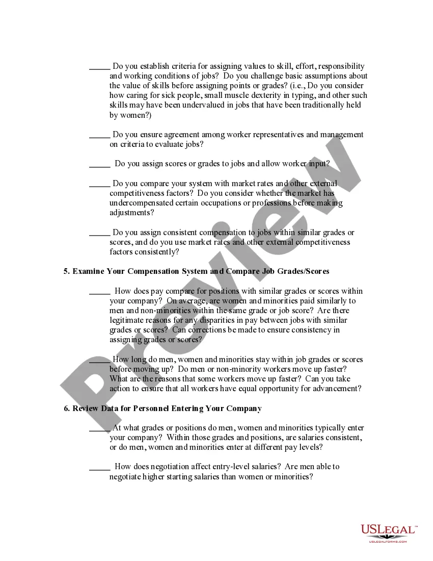 Get Equal Pay - Administration and Enforcement Checklist Preview Equal Pay - Administration and Enforcement Checklist