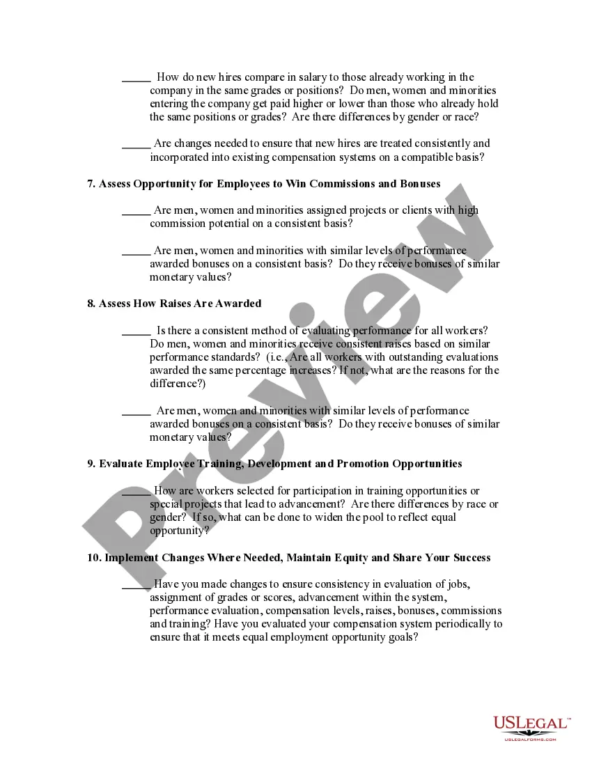Get Equal Pay - Administration and Enforcement Checklist Preview Equal Pay - Administration and Enforcement Checklist