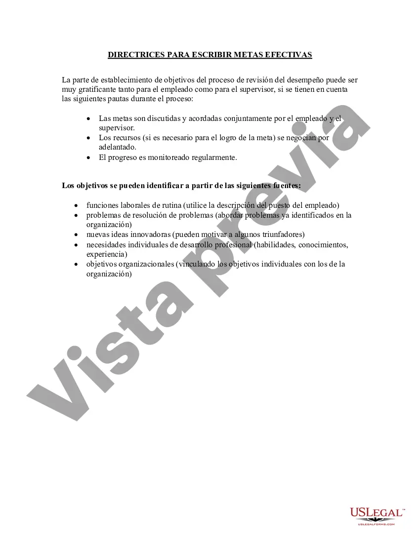 Preview Pautas para escribir metas efectivas