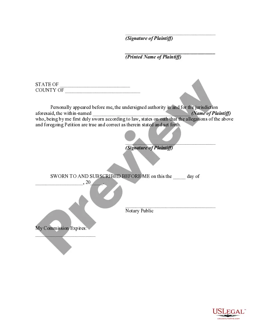 Get Complaint or Petition for Injunctive Relief Against Adjoining Landowner - Easement Preview Complaint or Petition for Injunctive Relief Against Adjoining Landowner - Easement