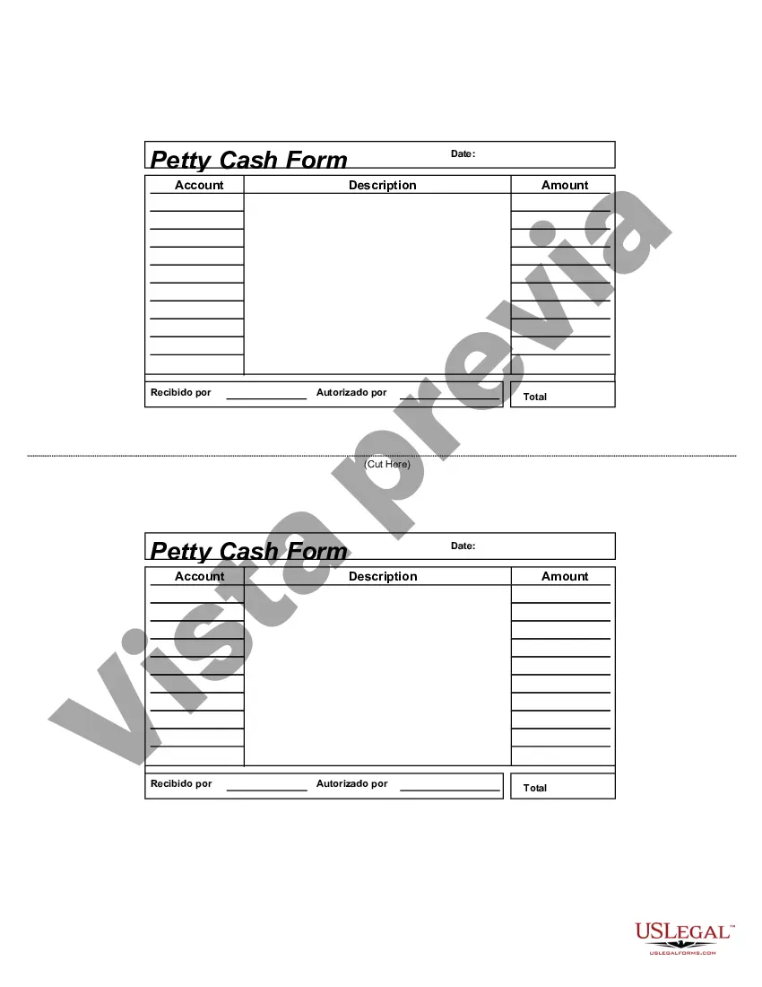 Preview Formulario de caja chica