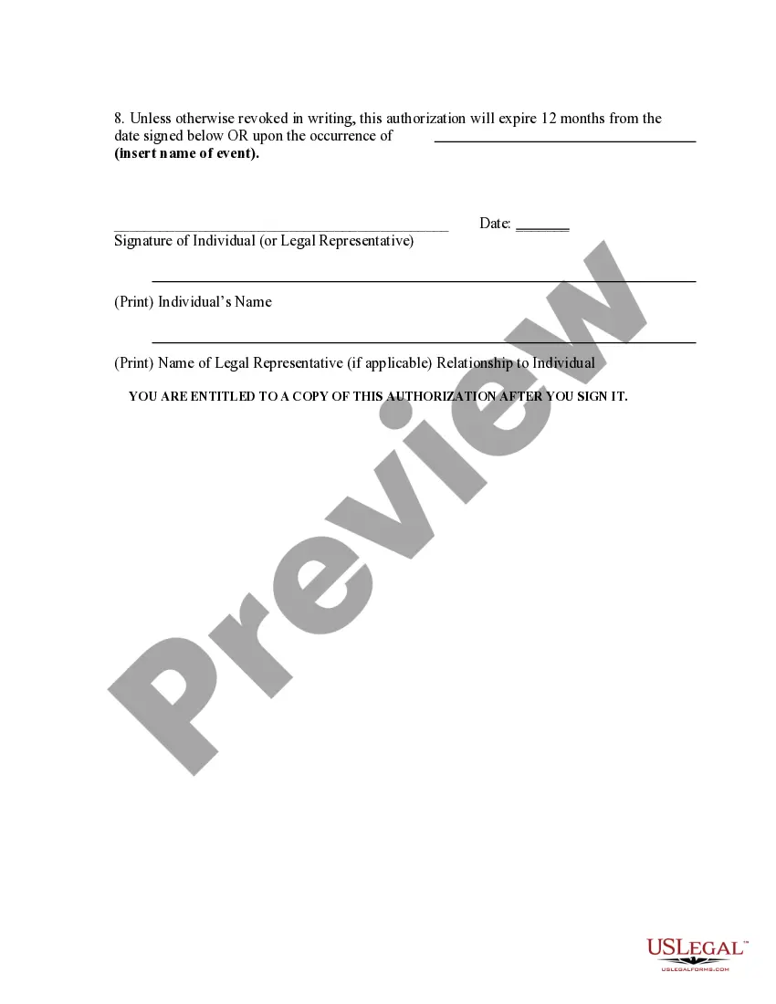 Get Authorization for Use and / or Disclosure of Protected Health Information Preview Authorization for Use and / or Disclosure of Protected Health Information