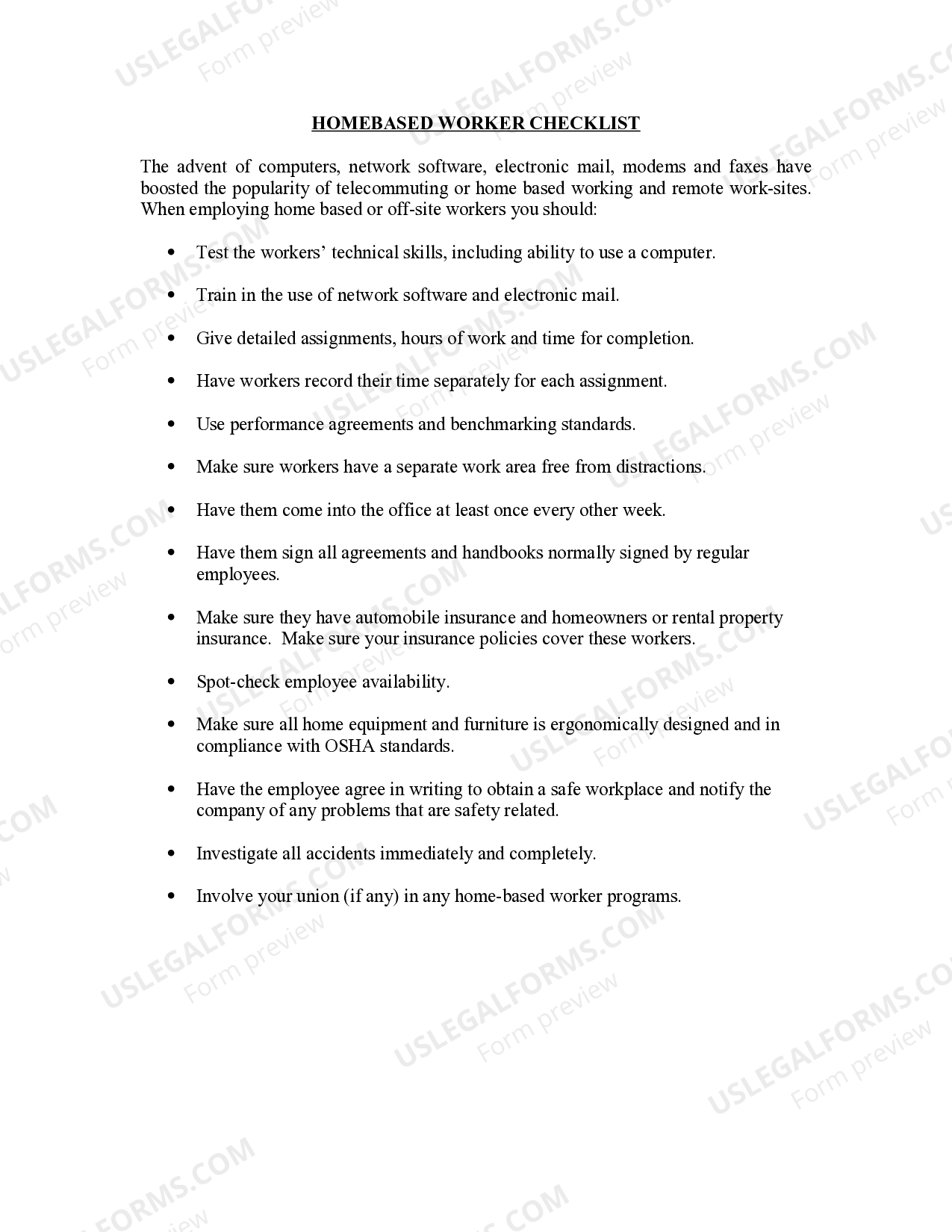 Mississippi Home based Worker Checklist Home Based Insurance US