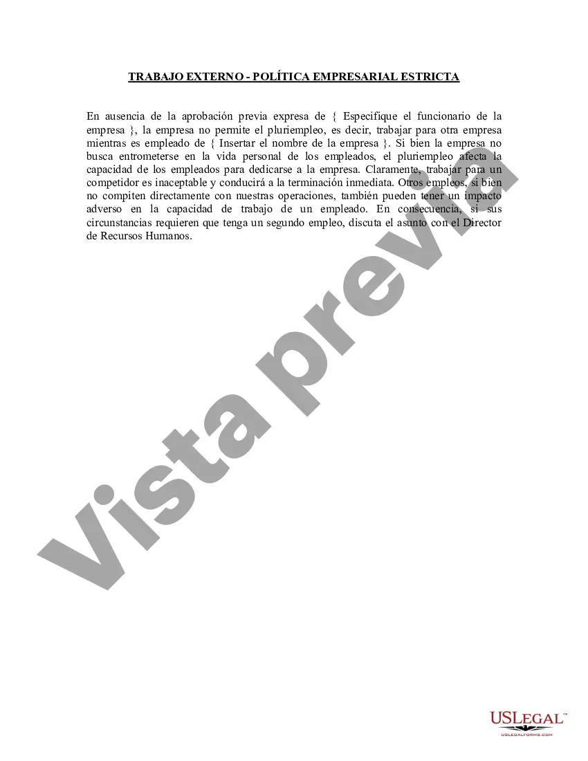 Preview Trabajo externo: política estricta