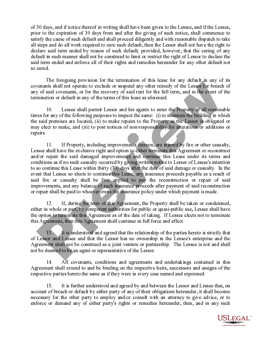 Preview Commercial Building Lease