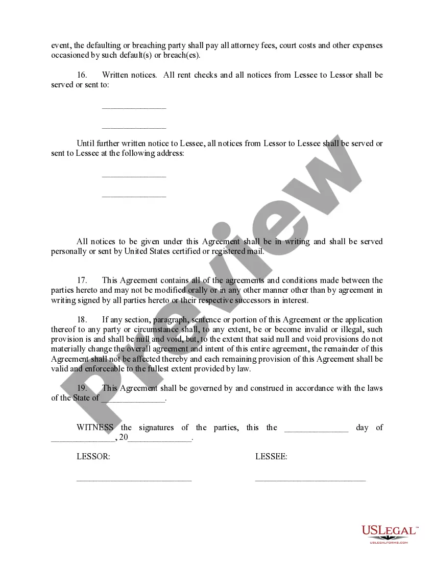 Preview Commercial Building Lease