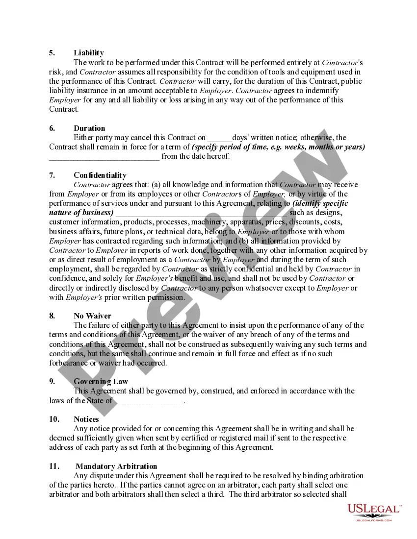 Get Contract with Independent Contractor with Confidentiality Agreement Preview Contract with Independent Contractor with Confidentiality Agreement
