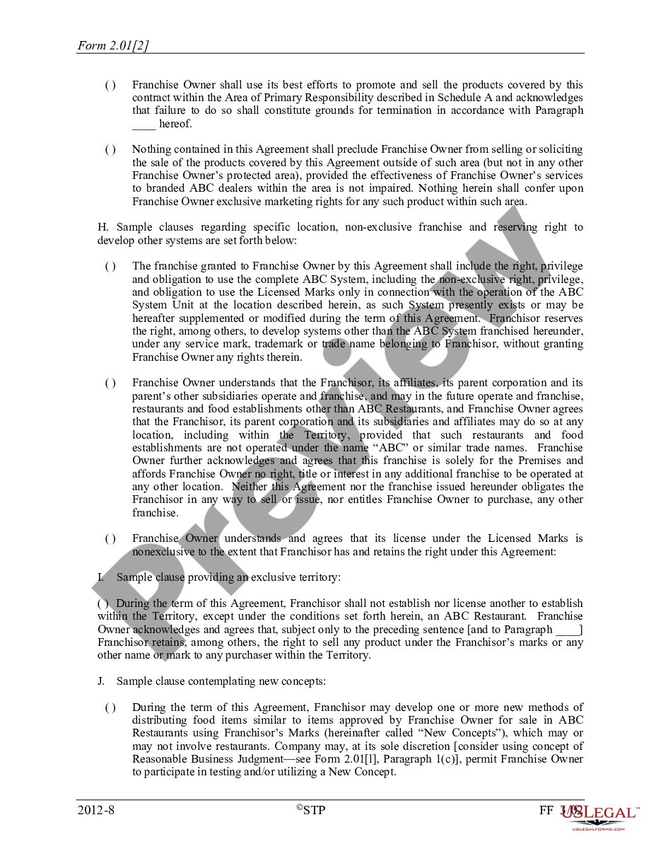 page 7 Annotations for Unit Franchise Agreement preview