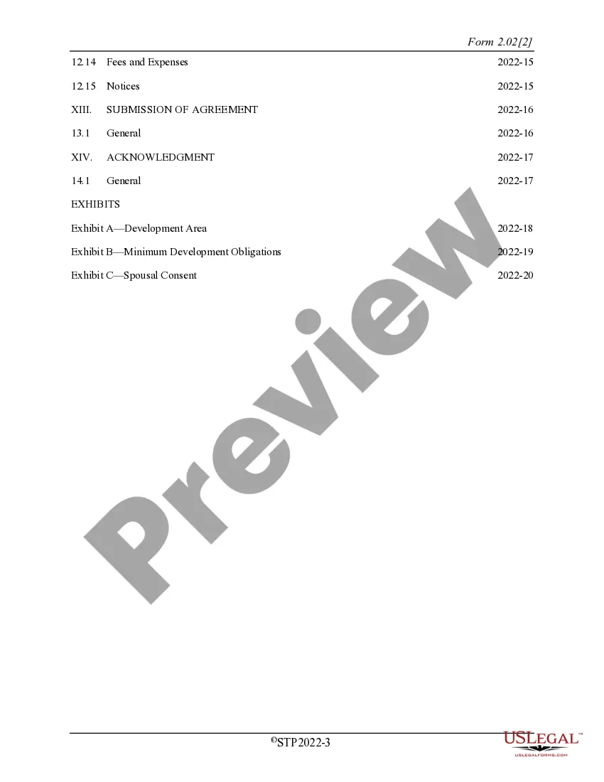 Get Area Development Agreement Preview Area Development Agreement