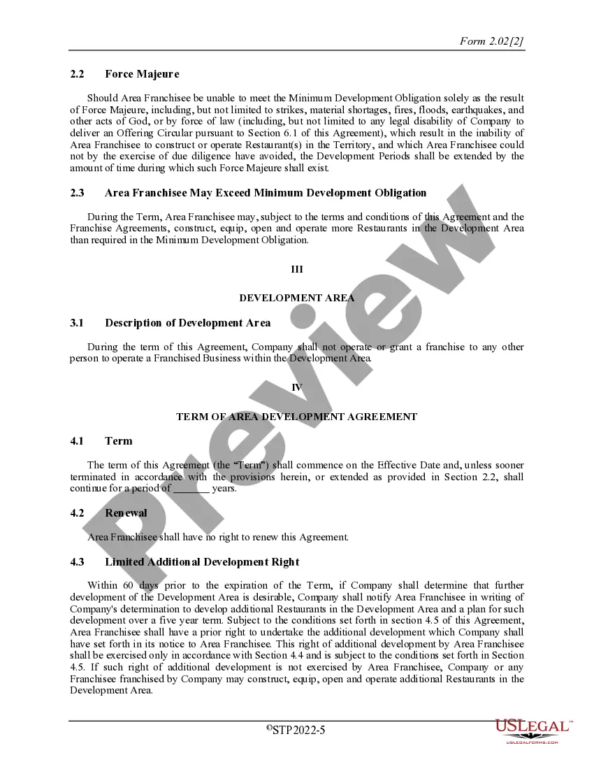 Get Area Development Agreement Preview Area Development Agreement