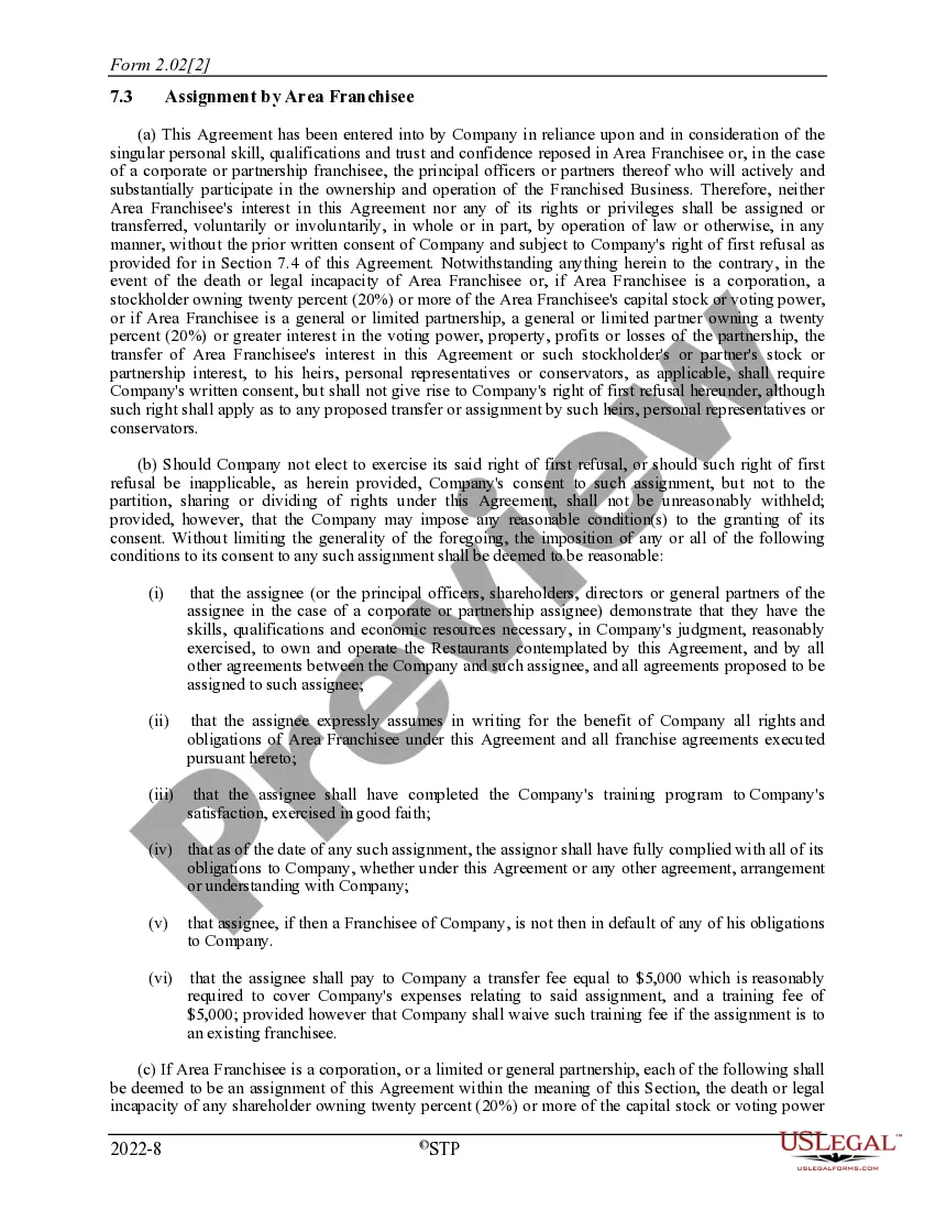 Get Area Development Agreement Preview Area Development Agreement