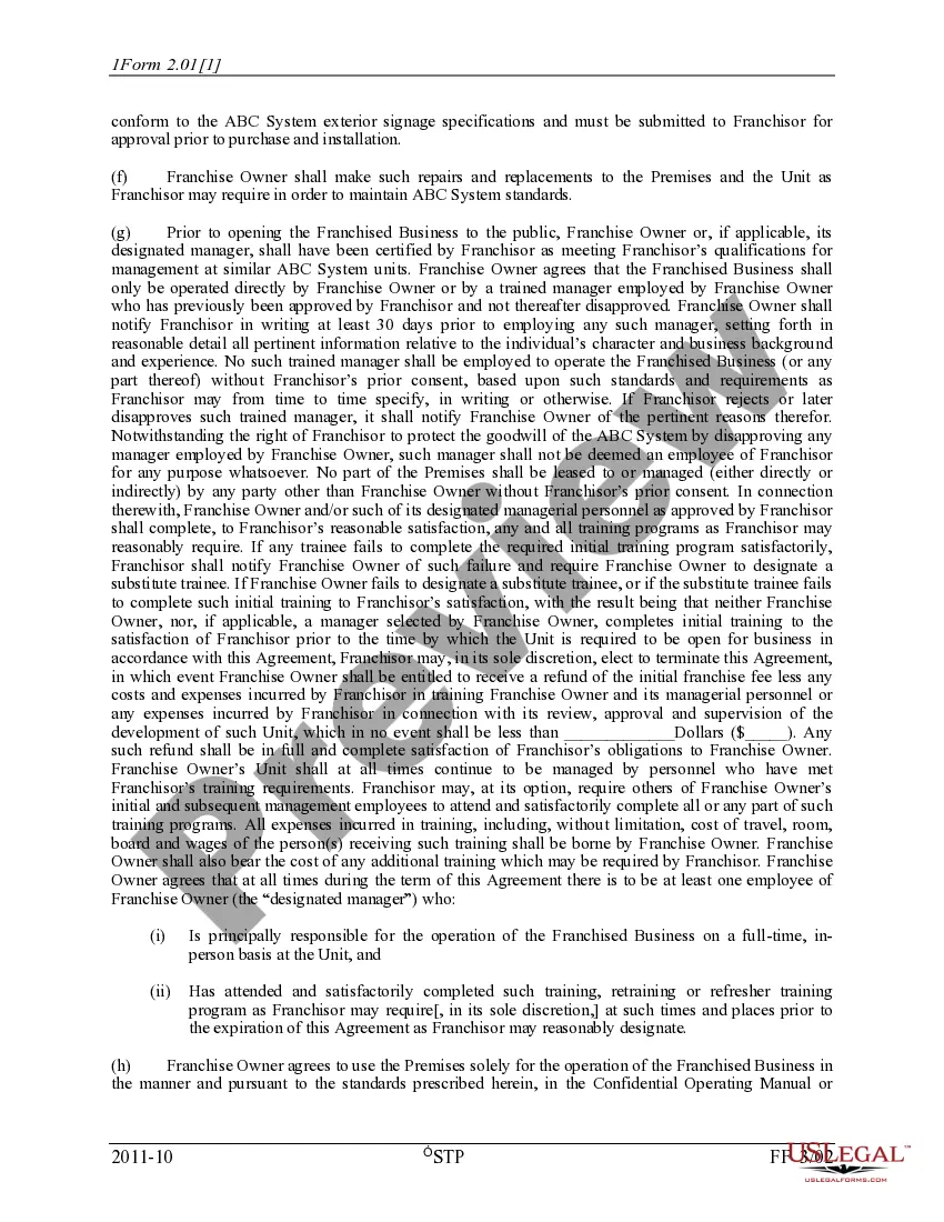 Get Unit Franchise Agreement Preview Unit Franchise Agreement
