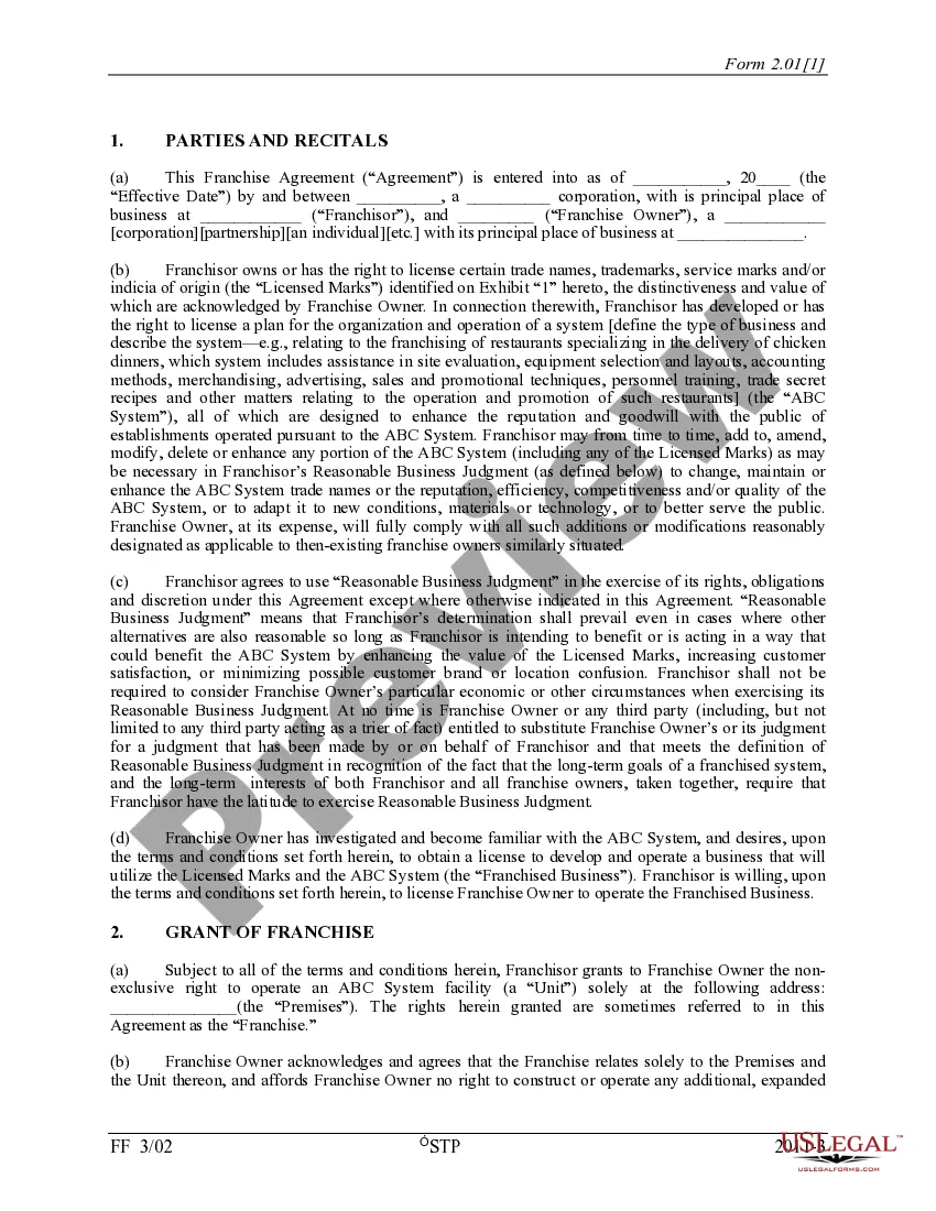 Get Unit Franchise Agreement Preview Unit Franchise Agreement