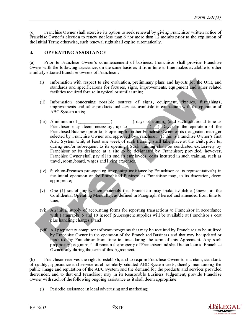 Get Unit Franchise Agreement Preview Unit Franchise Agreement