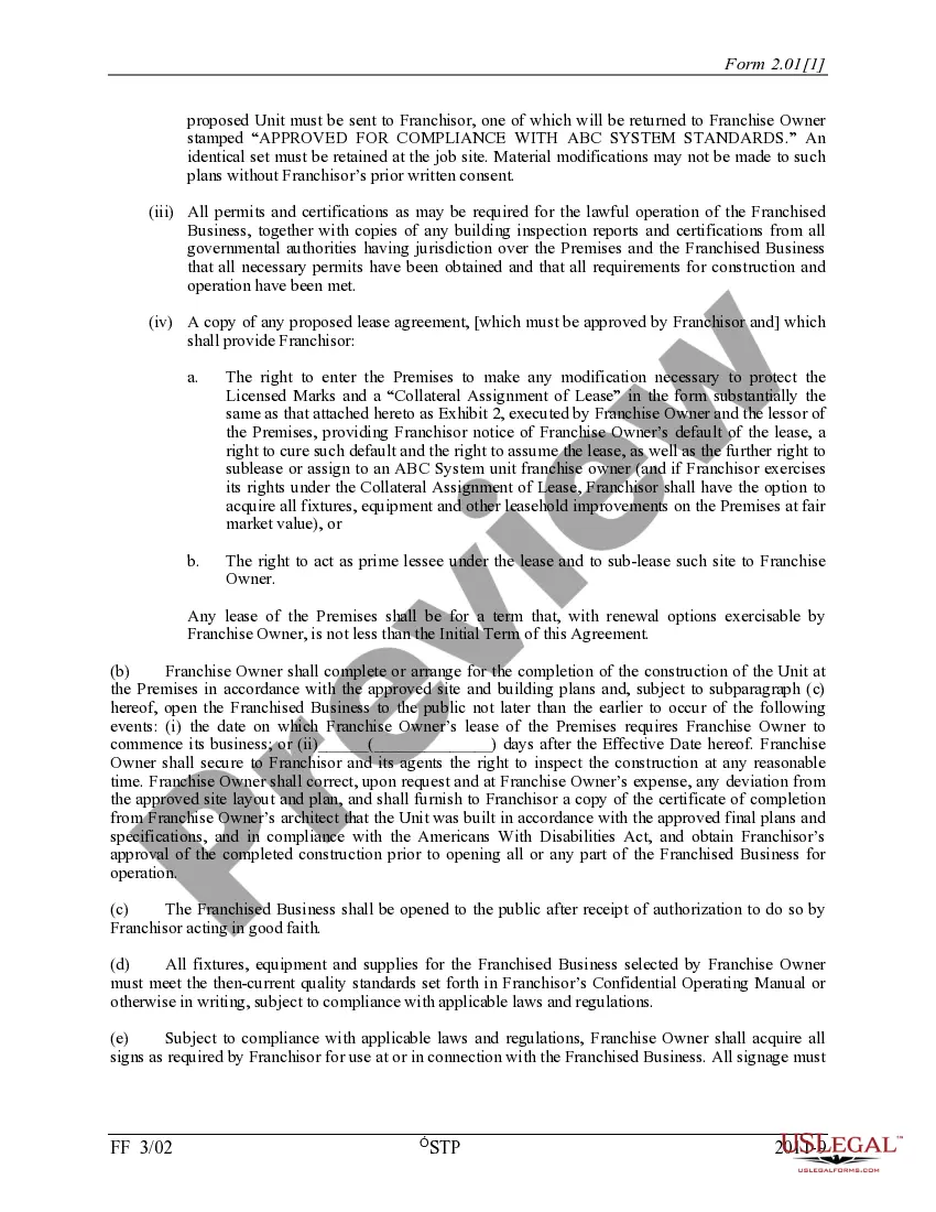 Get Unit Franchise Agreement Preview Unit Franchise Agreement