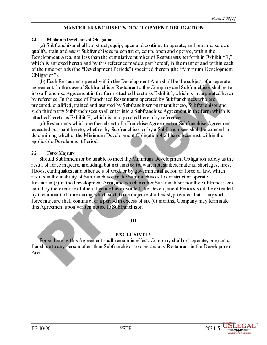 Get Master Franchise Agreement Preview Master Franchise Agreement