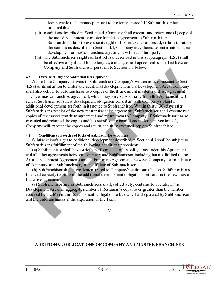 Get Master Franchise Agreement Preview Master Franchise Agreement