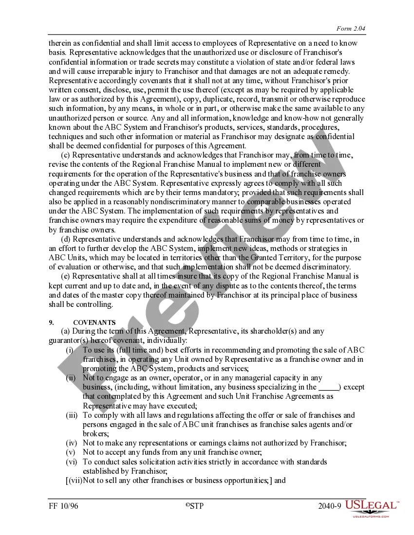 Get Area Representative Agreement Preview Area Representative Agreement