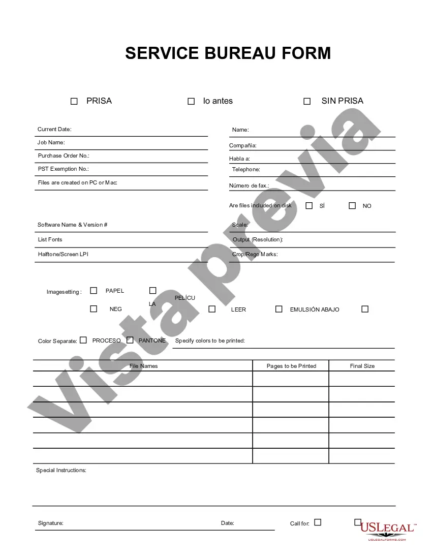 Preview Formulario de la Oficina de Servicios