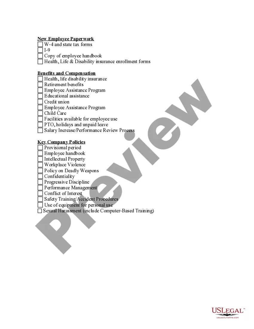 Get Orientation Checklist for Supervisors Preview Orientation Checklist for Supervisors