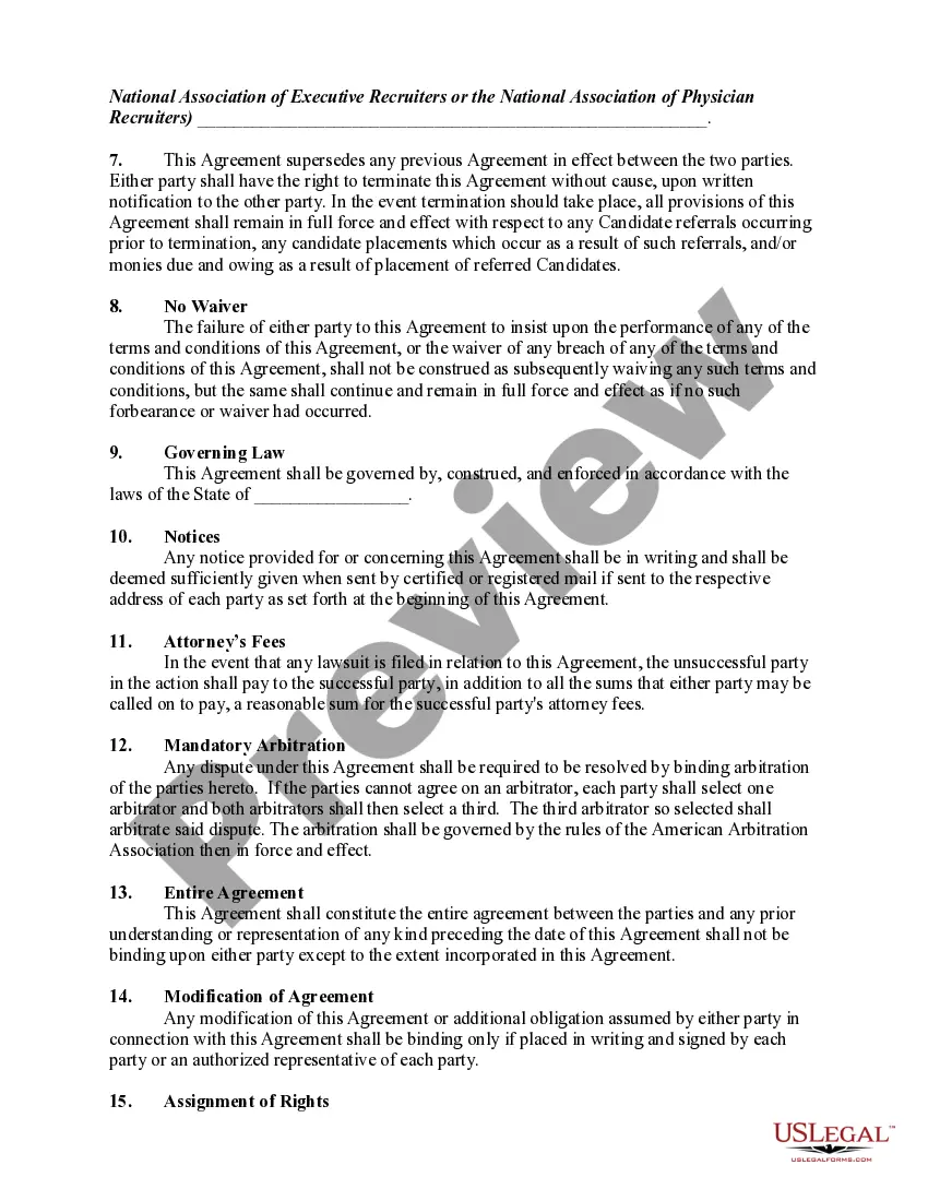 Get Recruiting (Split Fee) Agreement Preview Recruiting (Split Fee) Agreement