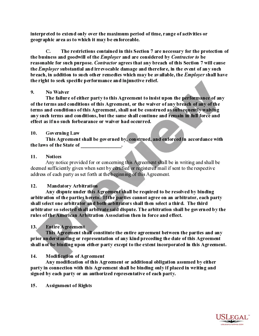 Get Contract with Independent Contractor with Confidentiality Agreement and Covenant Not to Compete Preview Contract with Independent Contractor with Confidentiality Agreement and Covenant Not to Compete