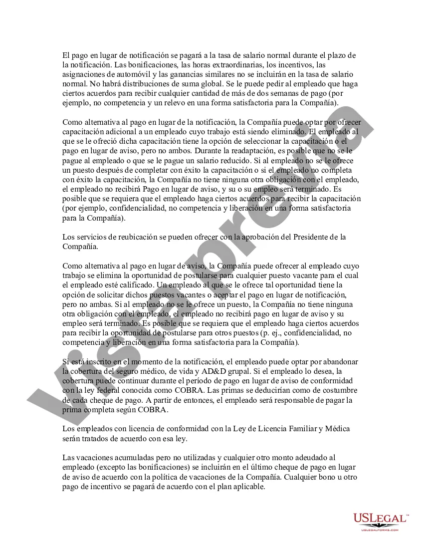 Preview Pautas de pago en lugar de notificación