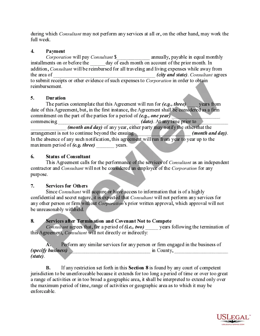 Get Contract with Consultant as Independent Contractor (with Confidentiality Agreement and Covenant Not to Compete) Preview Contract with Consultant as Independent Contractor (with Confidentiality Agreement and Covenant Not to Compete)