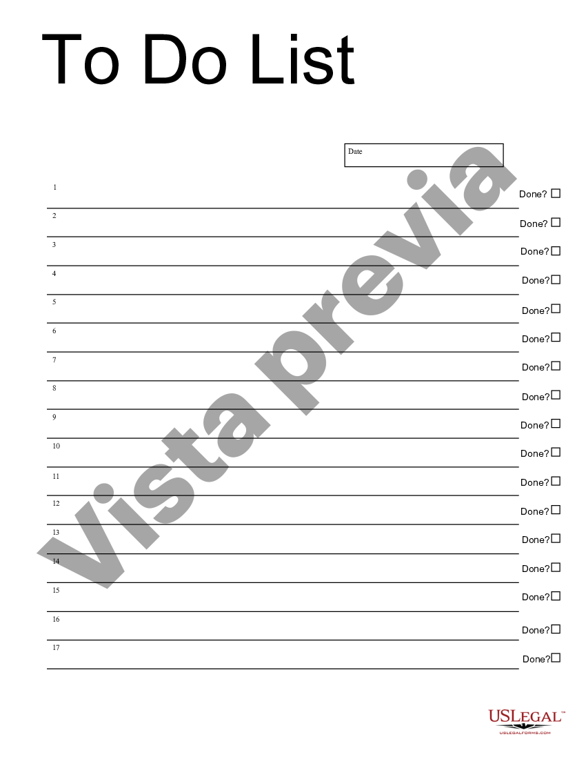 Texas Lista de quehaceres US Legal Forms