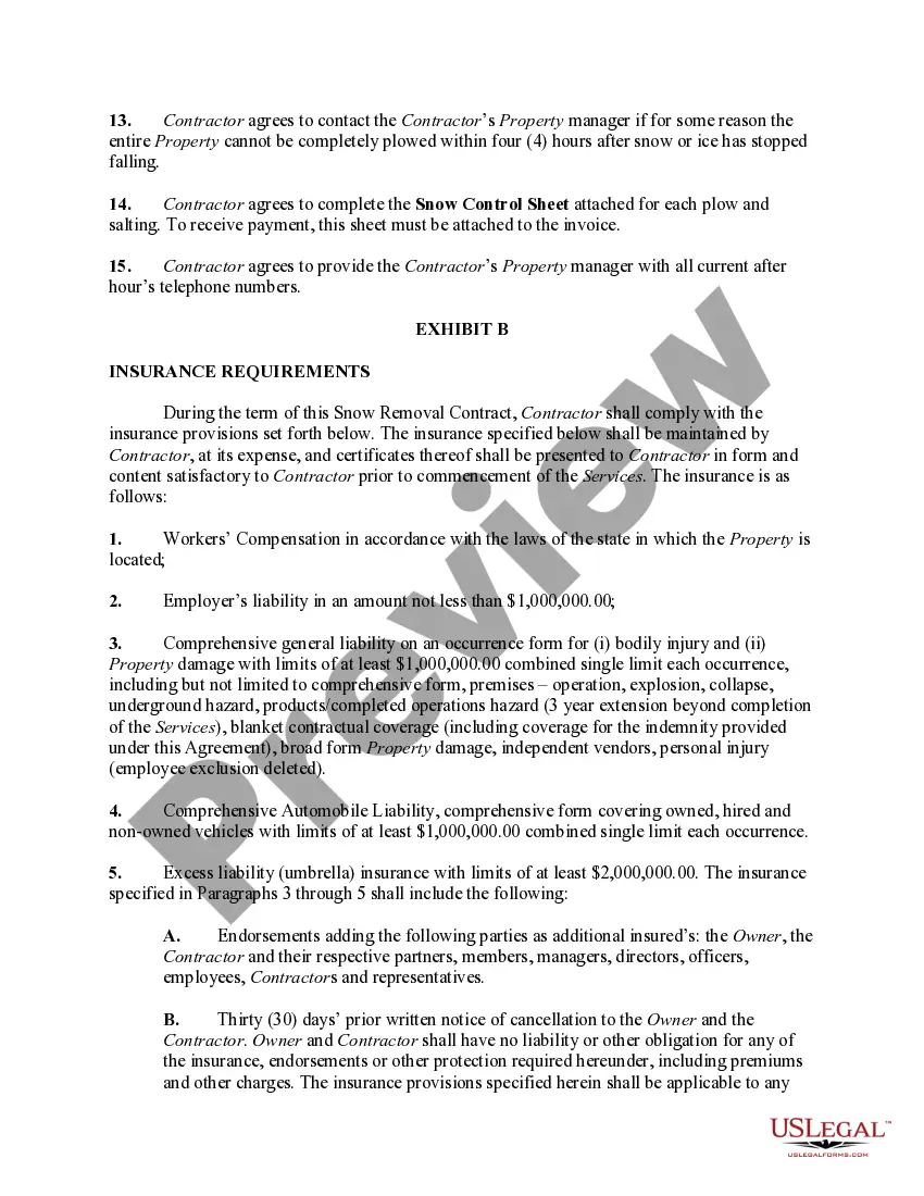 Preview Comprehensive Snow Removal Agreement