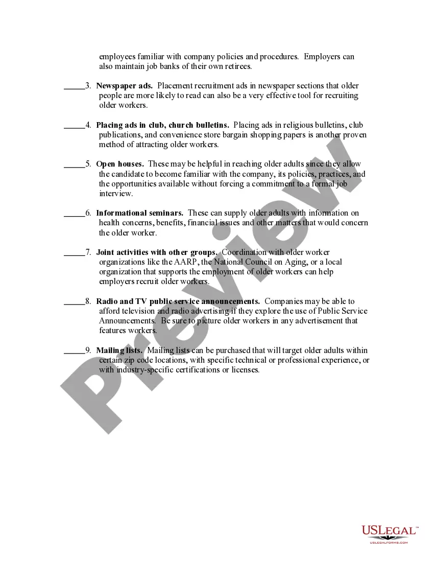 Get Recruiting Older Workers Checklist Preview Recruiting Older Workers Checklist